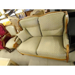 CANAPE 2 PLACES TISSU VERT