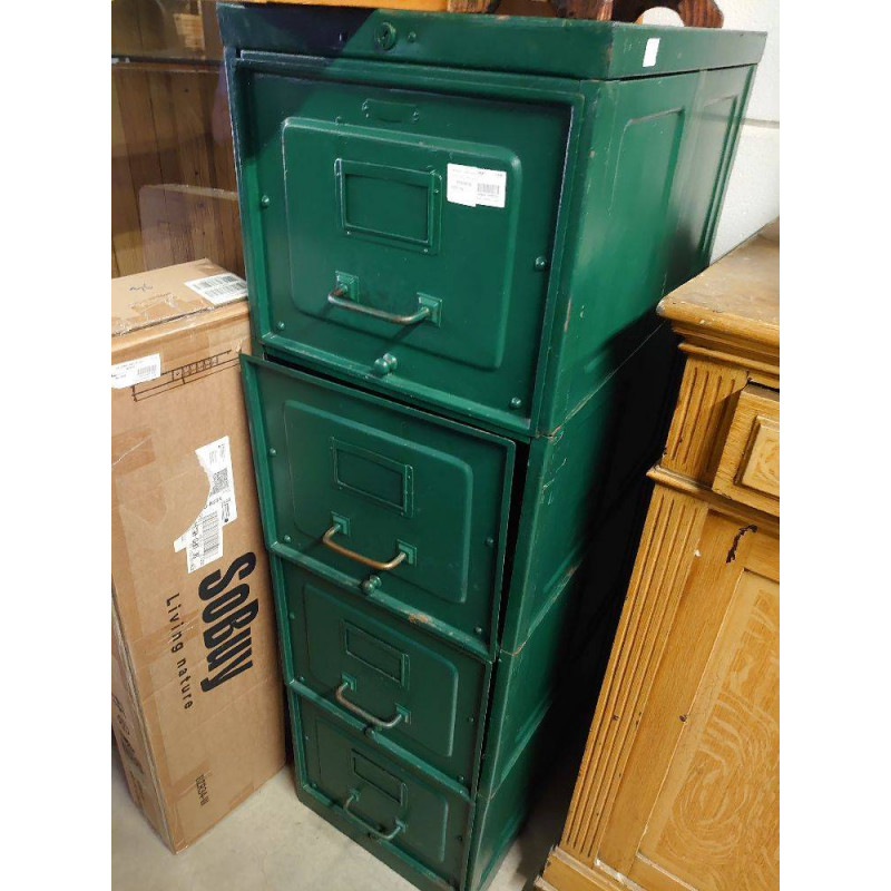 MEUBLE METAL VERT CASIER