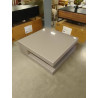 TABLE BASSE CARREE GRISE MODERNE VERRE