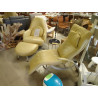SALON CUIR DE SEDE CANAPE LISEUSE POUF