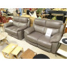 SALON CUIR ET SIMILI GRIS