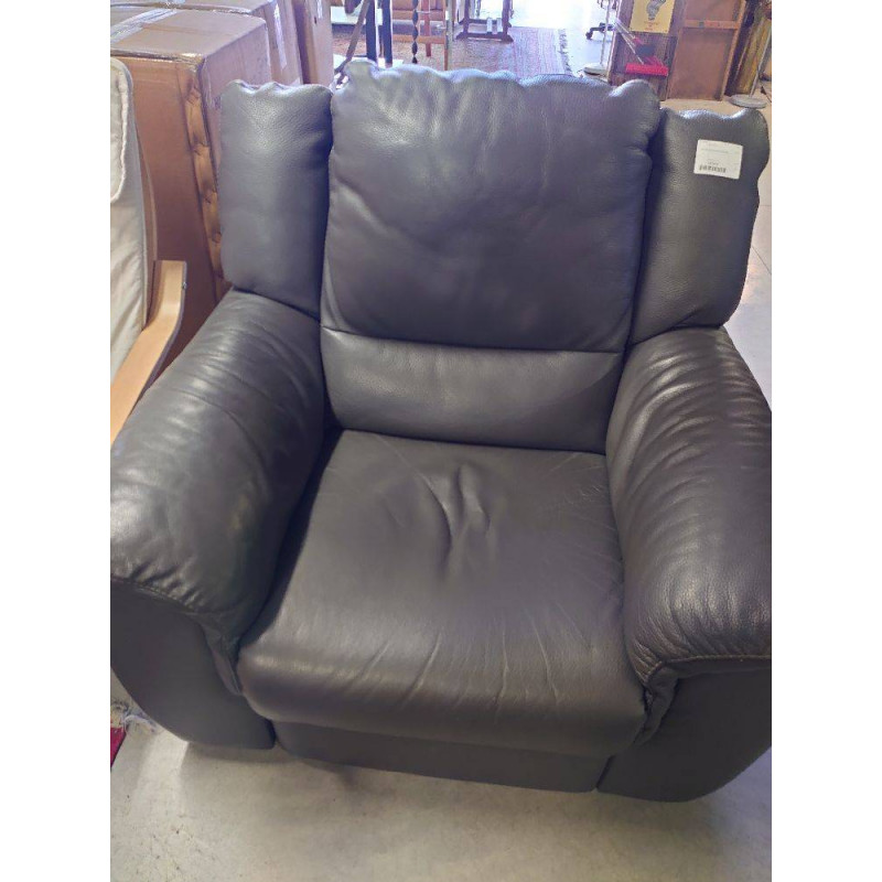 FAUTEUIL RELAX ELEC CUIR GRIS