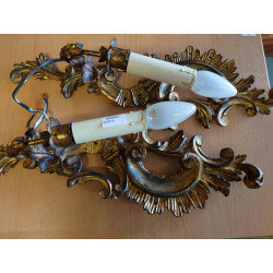 PAIRE D APPLIQUES DOREES
