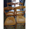 CHAISE PAILLE LOT DE 4
