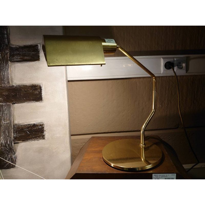 LAMPE DE BUREAU DOREE VINTAGE EN L ETAT