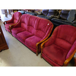 SALON 3+1+1 TISSU ROUGE...