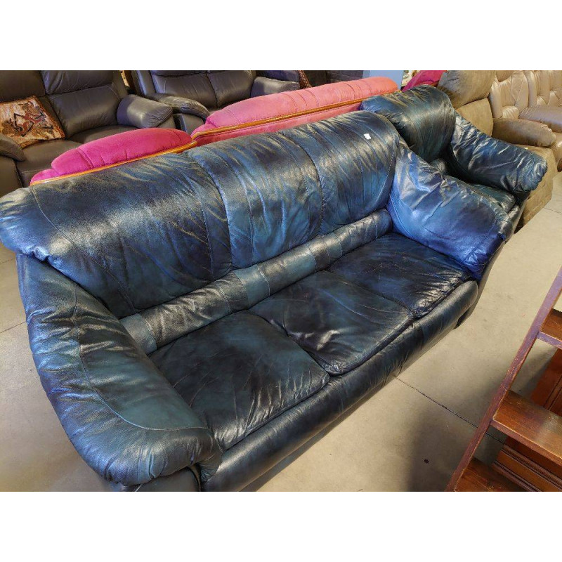 SALON CUIR BLEU