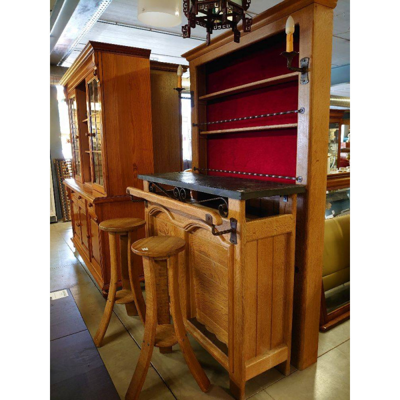 BAR CHENE ET SCHISTE ET SON ETAGERE