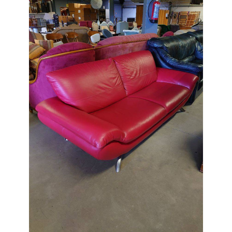 CANAPE CUIR  ROUGE