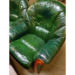 FAUTEUIL CUIR VERT