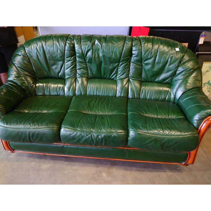 CANAPE LIT CUIR VERT