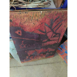 PLAQUE DE GRAVURE ABSTRAITE