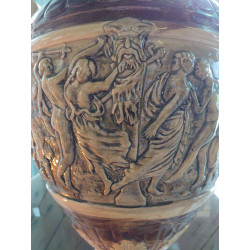 POTICHE SUR COLONNE FAIENCE