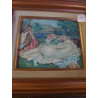 HUILE SUR PANNEAU FEMME COUCHEE