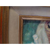 HUILE SUR PANNEAU FEMME COUCHEE
