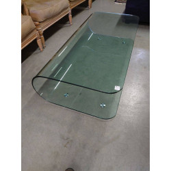 TABLE BASSE VERRE EN U