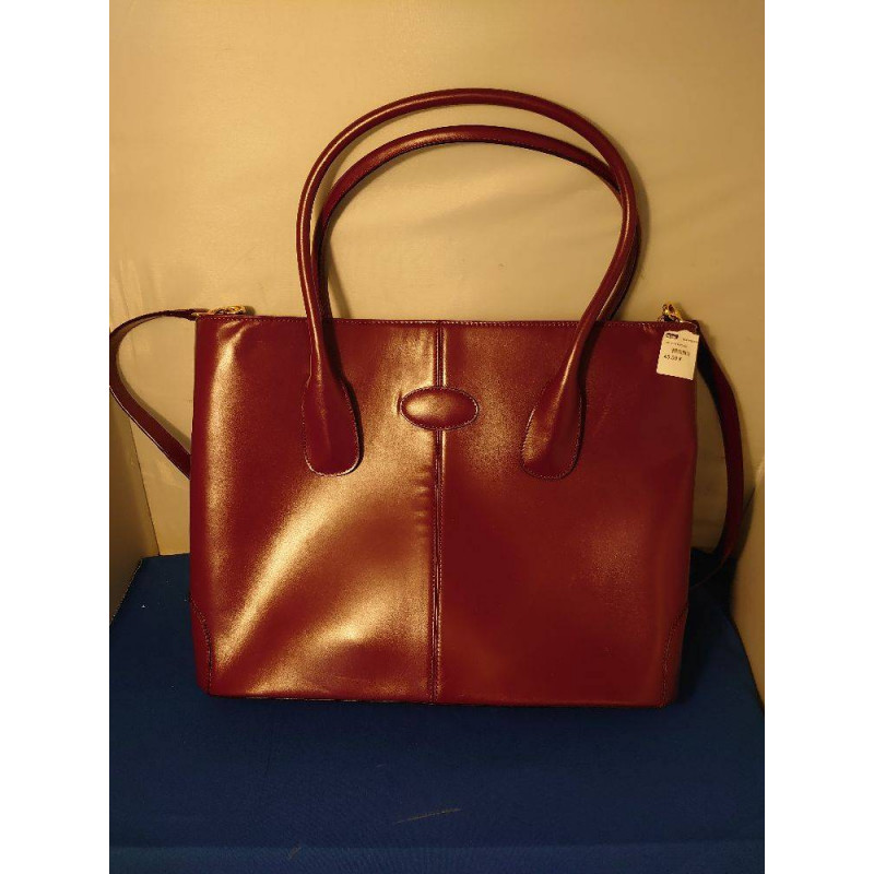 SAC CUIR BORDEAU