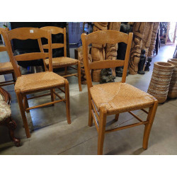 4 CHAISES ASSISE PAILLEE