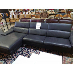 SALON MERIDIENNE CUIR GRIS...