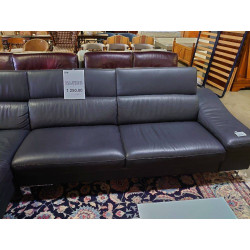 SALON MERIDIENNE CUIR GRIS ZYMBIOZ