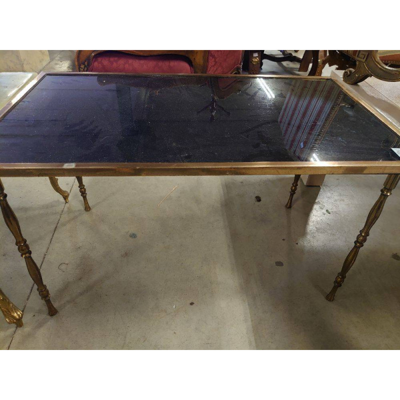 TABLE BASSE NOIR ET OR