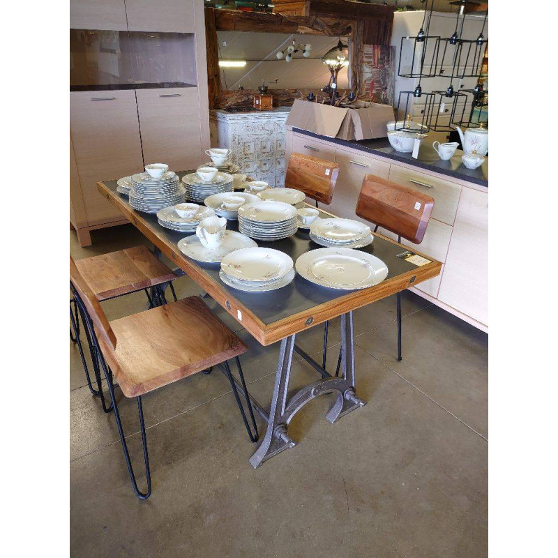 TABLE 26010 A MANGER INDUSTRIELLE METAL 160CM