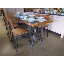 TABLE 26010 A MANGER INDUSTRIELLE METAL 160CM