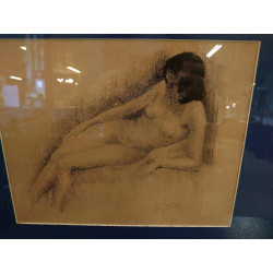 DESSIN FEMME NUE COUCHEE