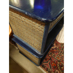 PAIRE DE CHEVETS BLEU TRESSÉ