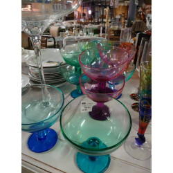 LOT DE COUPES A GLACE COLOREES