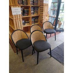 4 CHAISES CANNAGE NOIRES
