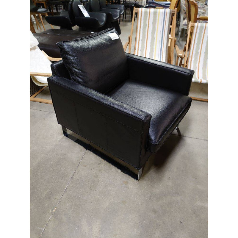 FAUTEUIL CUIR NOIR