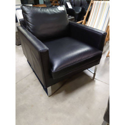FAUTEUIL CUIR NOIR