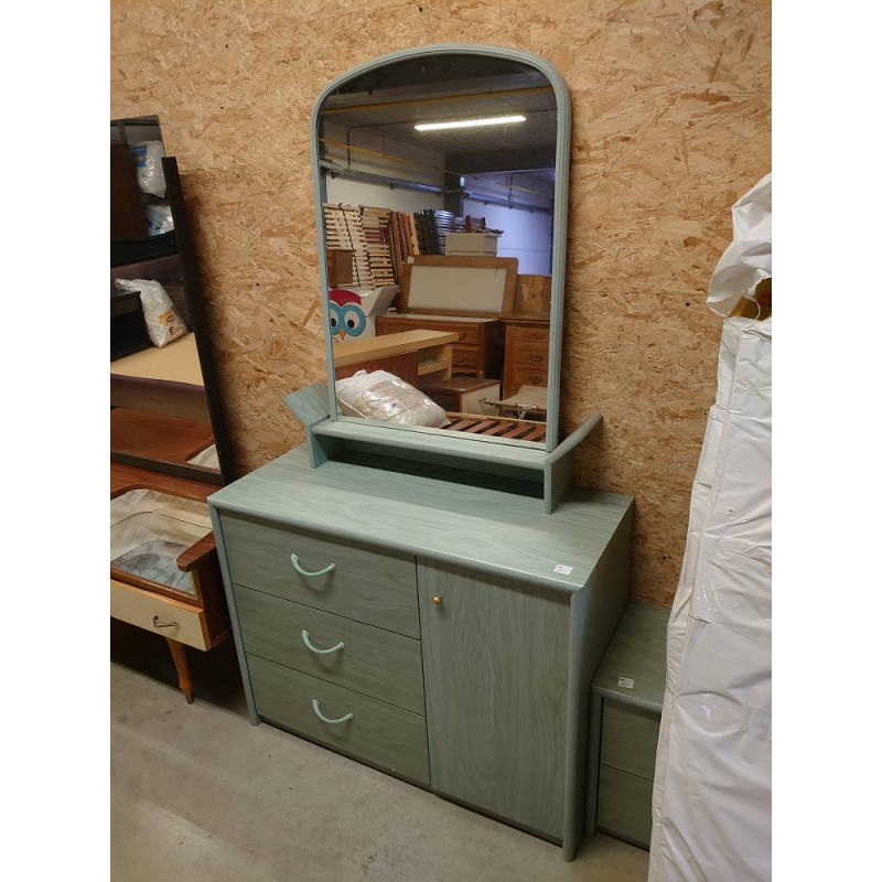 COMMODE CERUSEE VERTE + MIROIR