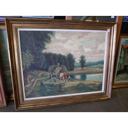 HUILE SUR TOILE BOTTE DE FOIN