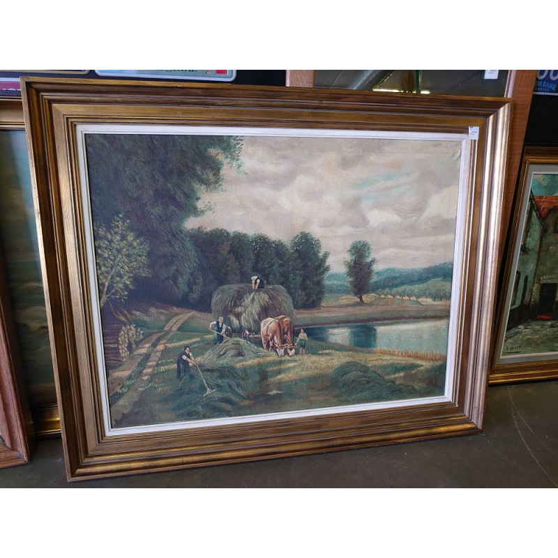 HUILE SUR TOILE BOTTE DE FOIN