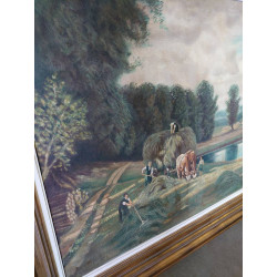 HUILE SUR TOILE BOTTE DE FOIN