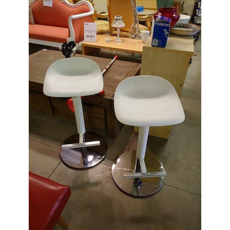 TABOURET BLANC REGLABLE