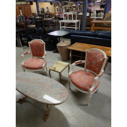 PAIRE DE BERGERE TISSU ROSE