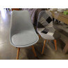 CHAISES TISSU GRIS LOT DE 4