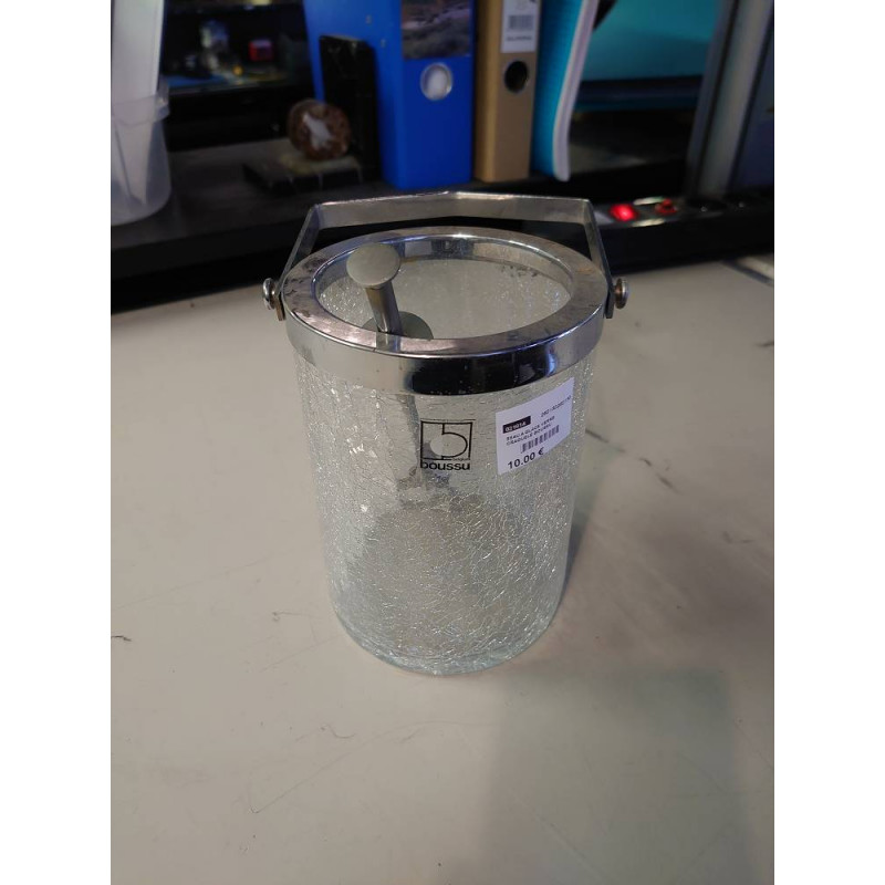 SEAU A GLACE VERRE CRAQUELE BOUSSU